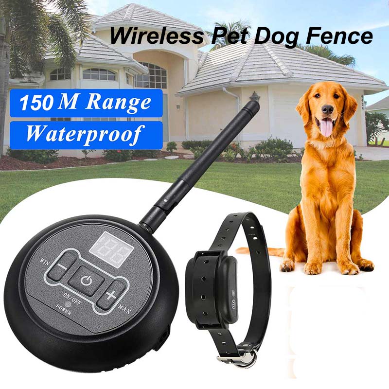 Wireless pet fence electric waterproof intelligent training collar by My Store with adjustable strap and control buttons