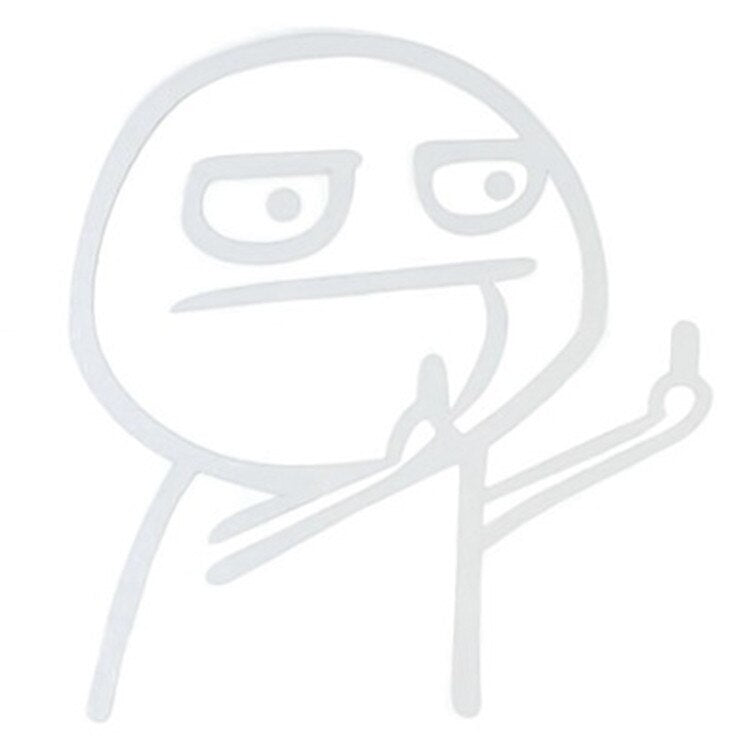 Funny cartoon middle finger despise body car sticker decal.