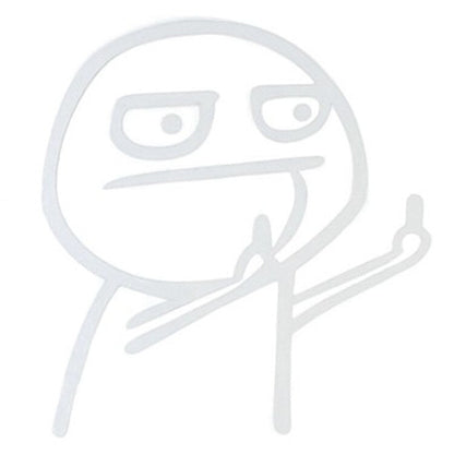 Funny cartoon middle finger despise body car sticker decal.