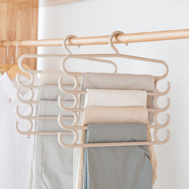 Stainless steel multi-layer pants hanger and trousers storage rack for wardrobe closet organization