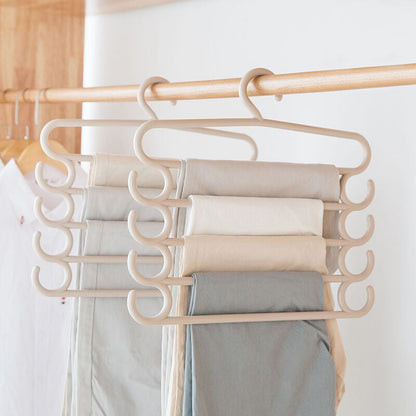 Stainless steel multi-layer pants hanger and trousers storage rack for wardrobe closet organization