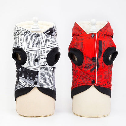 Newspaper print cotton pet clothes by My Store