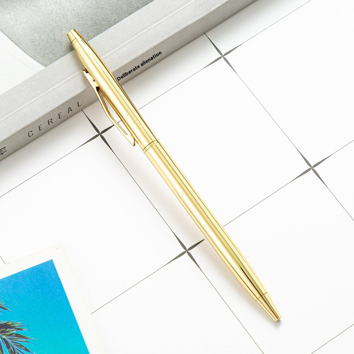 Gold-plated Little Gao Shi ballpoint pen with a polished finish and clip