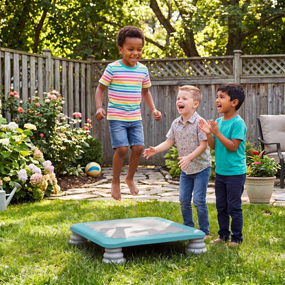 Kids mini trampoline by GBruno Store, 25.5-inch size with non-slip foot pads, suitable for safe indoor bouncing.