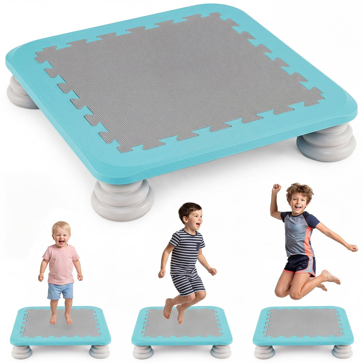 Kids mini trampoline with 25.5-inch diameter, non-slip foot pads, ideal for children, by GBruno Store.