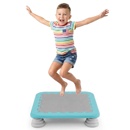 Kids mini trampoline by GBruno Store with 25.5-inch size and non-slip foot pads, perfect for safe indoor bouncing.