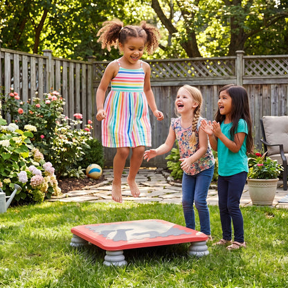 Kids mini trampoline with non-slip foot pads, 25.5 inches in diameter, by GBruno Store, ideal for safe indoor bouncing fun.