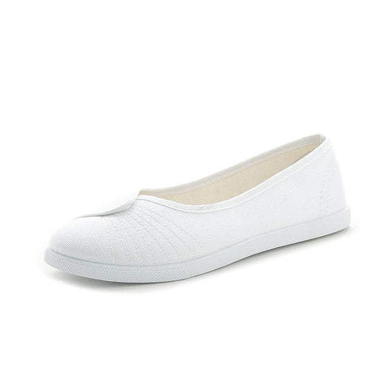 White soft-sole breathable casual sneakers, lightweight comfortable walking shoes for daily wear