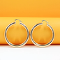 18K gold-filled thick lever back hoop earrings by MIA Jewelry, featuring open gold hoop studs.