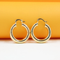 18K gold filled thick lever back hoop earrings from MIA Jewelry, featuring open hoop design and secure lever back clasps.
