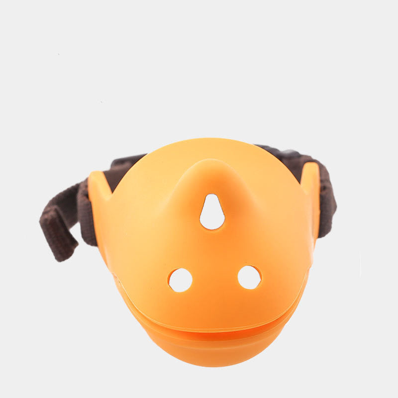 Rhino-shaped adjustable pure silicone dog muzzle, side view