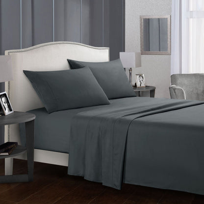 Four-piece bed sheet set by My Store, showing coordinated sheets and pillowcases in a neatly arranged bedding set