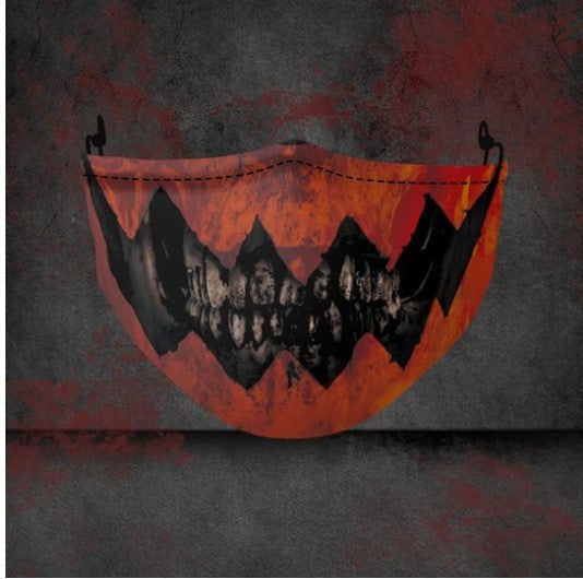 Explosive Halloween mask with spooky design and vivid details, front view