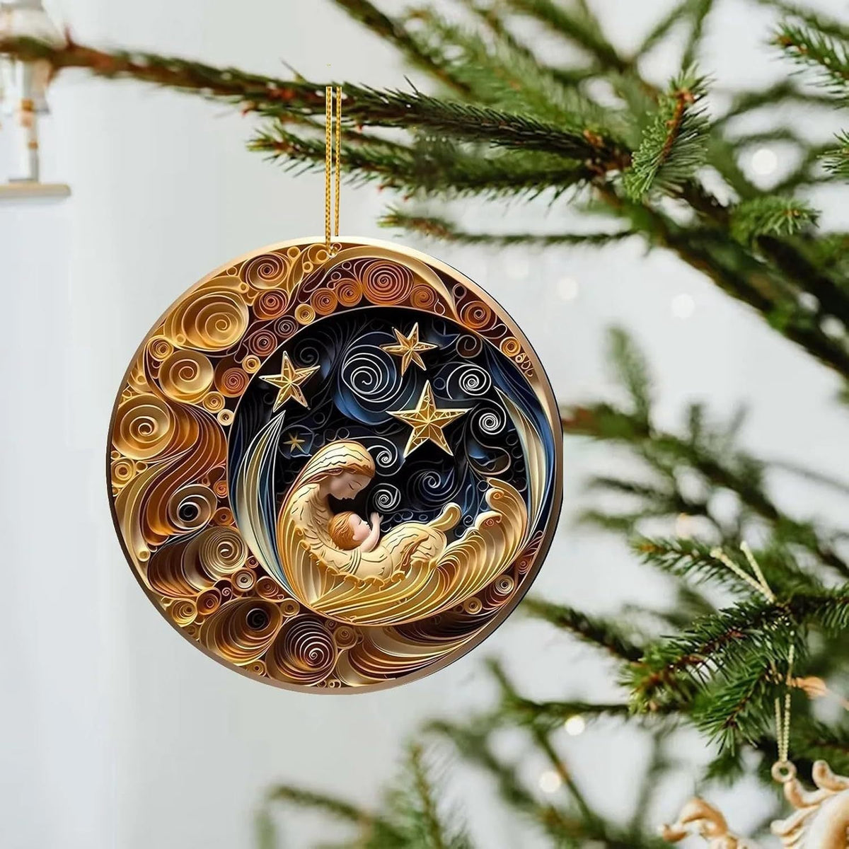 Flat curly Christmas decorations in festive spiral shapes, brand My Store