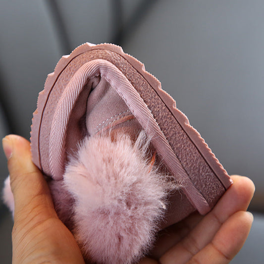 Thickened Xuebu Princess winter shoes, warm low-top footwear in a classic design