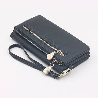 Chic women's long urban style wallet by BACKUPMYFILESNOW® featuring multiple card slots and a sleek design.