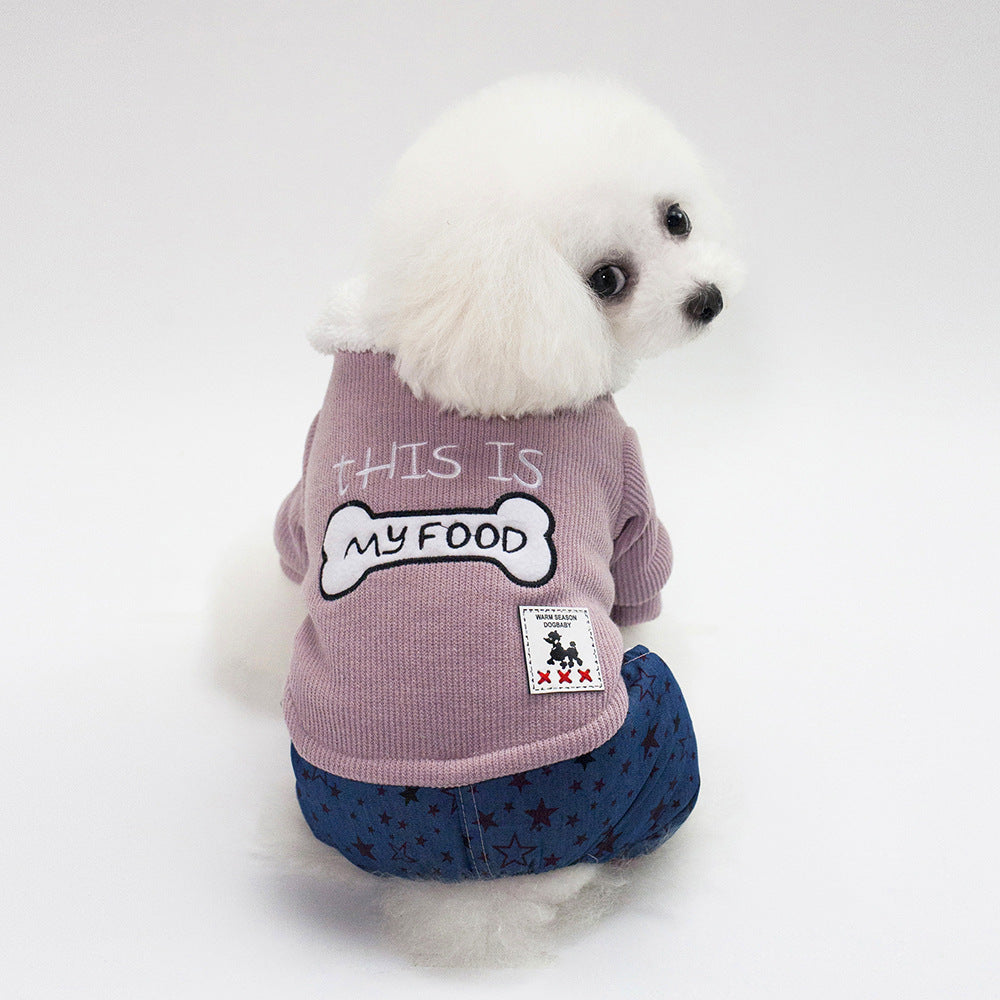 Bone clothes pet clothing, visible dog apparel featuring a bone design