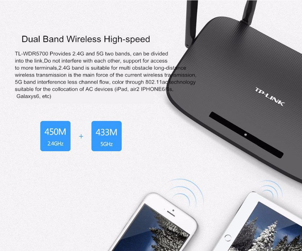 TP-LINK router, compact wireless networking device with visible ports and antenna design