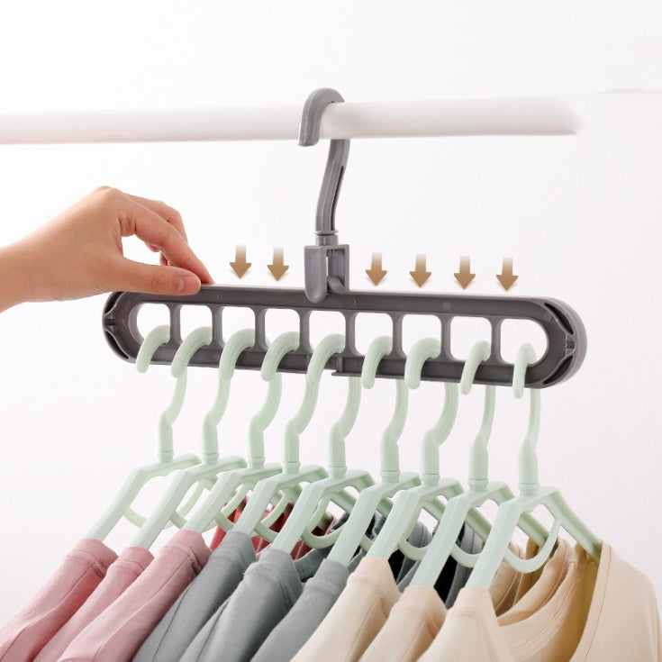 Plastic clothes storage hanger with hook, white, single hanger view
