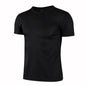 Lake blue quick-dry short sleeve sport T-shirt for men and women, breathable gym jersey ideal for running and fitness training.