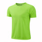 Lake blue quick-dry short sleeve sport T-shirt for men and women, breathable fitness and running jersey, ideal for gym and training.