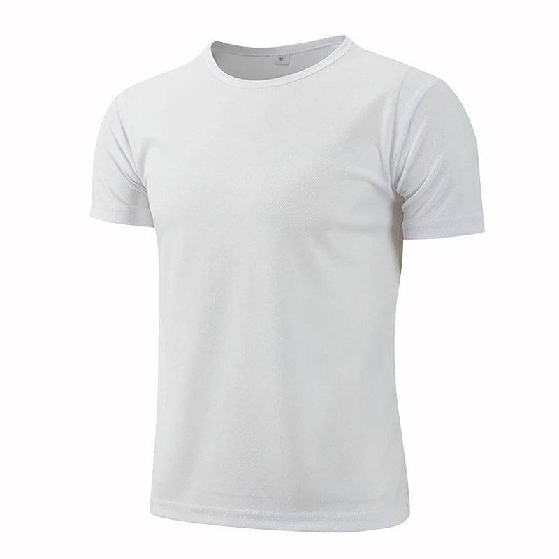 Lake blue quick-dry sport T-shirt for men and women, breathable gym and running jersey, ideal for fitness and training.