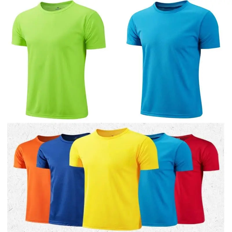 Lake blue quick dry men and women sport T-shirt, breathable short sleeve gym jersey for running, training, and fitness.