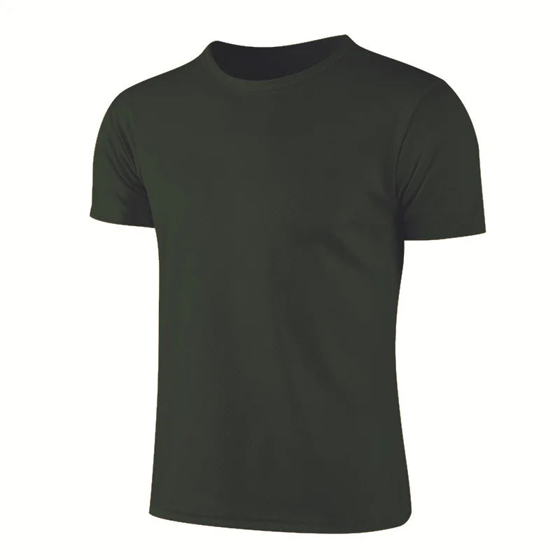 Lake blue men's and women's quick-dry short sleeve sport T-shirt, breathable gym jersey for running, training, and fitness.