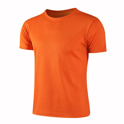 Lake blue men's and women's quick-dry short sleeve sport T-shirt, breathable gym and running jersey for fitness and training.