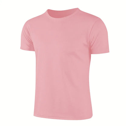 Lake blue quick-dry men's and women's short sleeve sport T-shirt, breathable gym and running jersey for fitness and training.