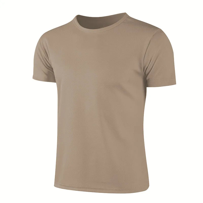 Lake blue men's and women's quick-dry short sleeve sport T-shirt, breathable gym and running jersey for fitness and training.