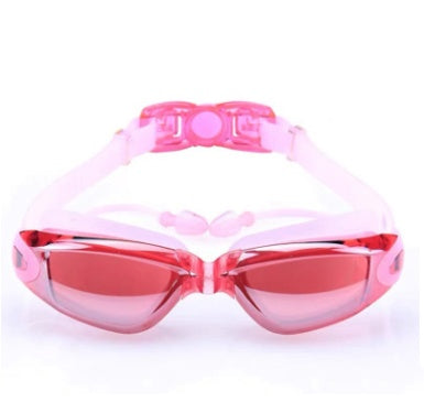 Swimming goggles, waterproof goggles with clear lenses and adjustable strap
