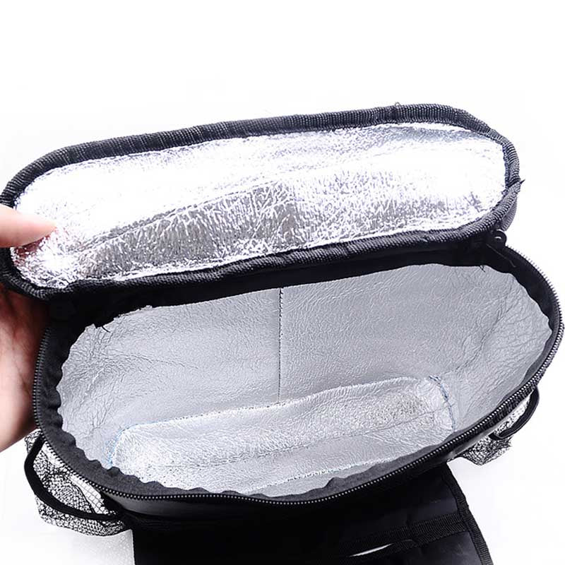 Thermal bag car seat organizer with multiple compartments and insulated storage for food and drinks