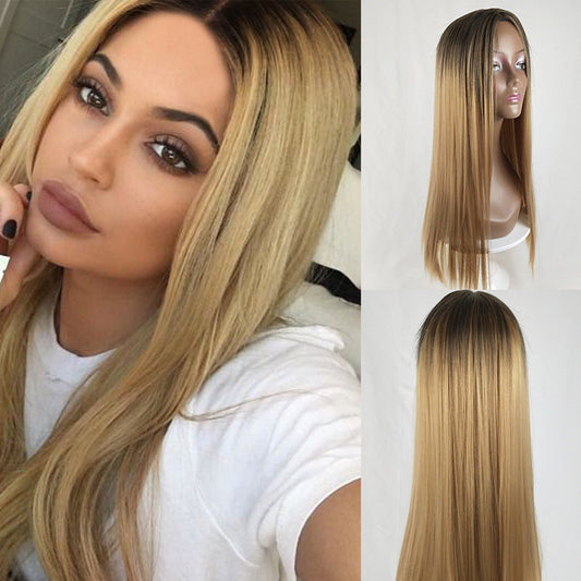 Long straight gradient fake hair extension in a fashionable ombre style by My Store