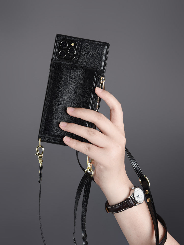 Crossbody backpack style coin card case phone case in a compact wearable design