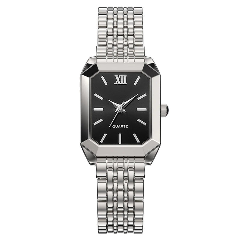 Minimalist square quartz watch for students with a sleek fashion design and clear analog dial