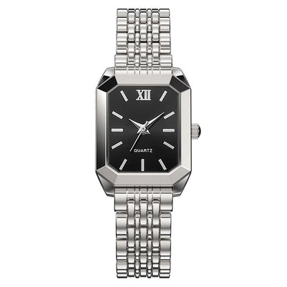 Minimalist square quartz watch for students with a sleek fashion design and clear analog dial