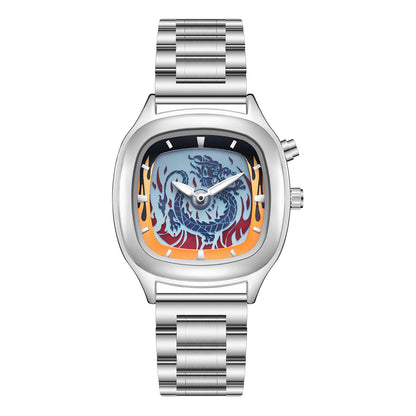Personalized retro dragon-shaped dual-display men's watch with premium design and water resistance