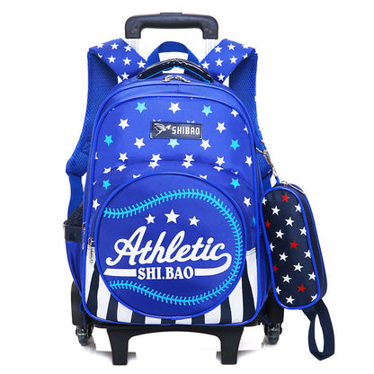 Waterproof children's three-wheeled trolley school bag by My Store