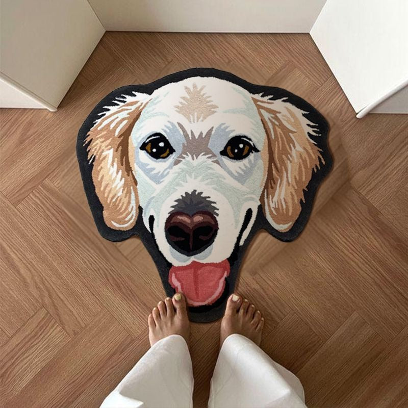Thickened cold-proof bow-shaped imitation cashmere floor mat in irregular carpet design