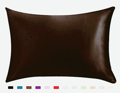 Solid color satin simulation silk single pillowcase in ice silk fabric by My Store