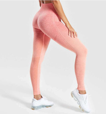 Kaya seamless ombre legging in orange red, full-length activewear with a smooth fitted design
