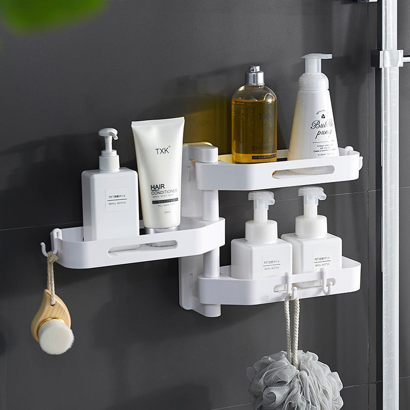 Rotating wall-mounted plastic storage box for kitchen, bathroom, and toilet debris, punch-free design