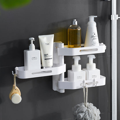 Rotating wall-mounted plastic storage box for kitchen, bathroom, and toilet debris, punch-free design
