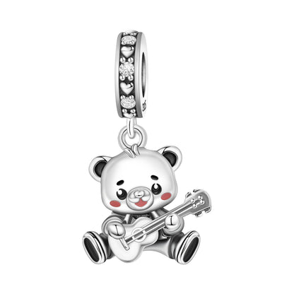 Beaded bracelet with playful sloth and koala pendant beads, colorful animal charm design