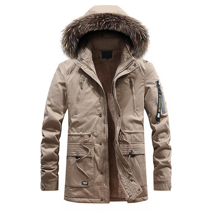 Men's winter cotton clothing in warm casual style, front view