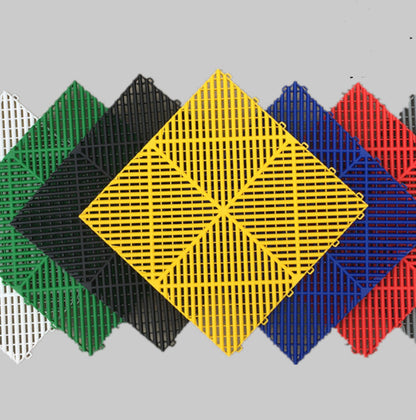 Plastic mosaic grille for car wash room, geometric grid design close-up