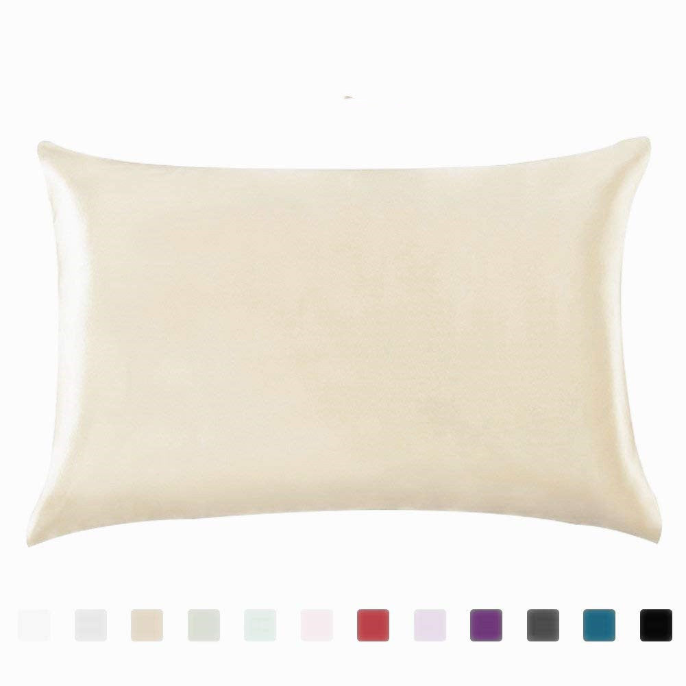 Solid color satin simulation silk single pillowcase in ice silk fabric by My Store