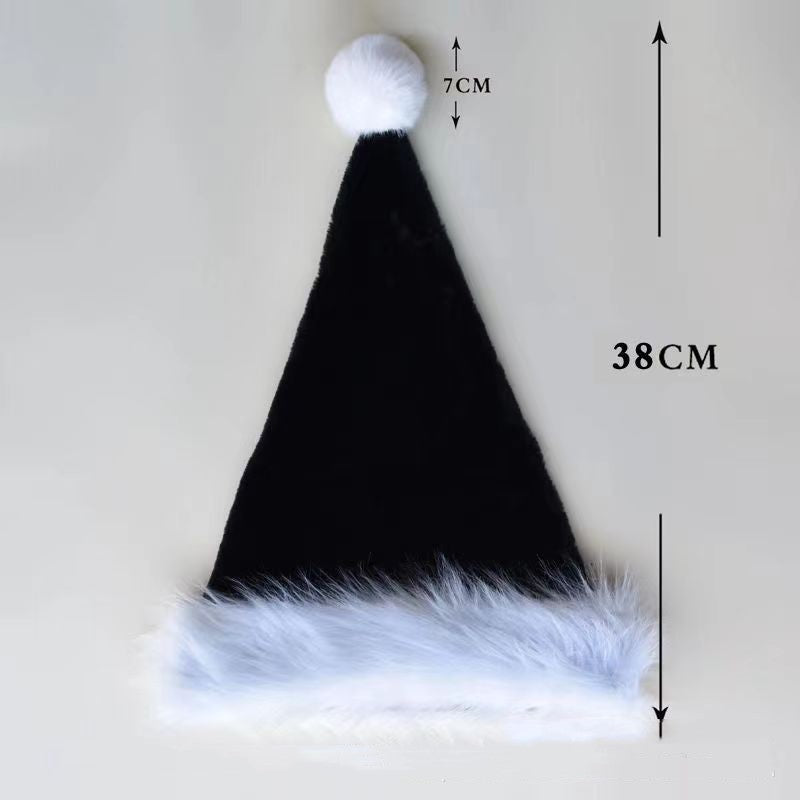 Red plush Christmas hat decoration with soft trim and festive design