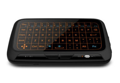 Slim wireless keyboard with built-in touchpad, shown in a compact modern design
